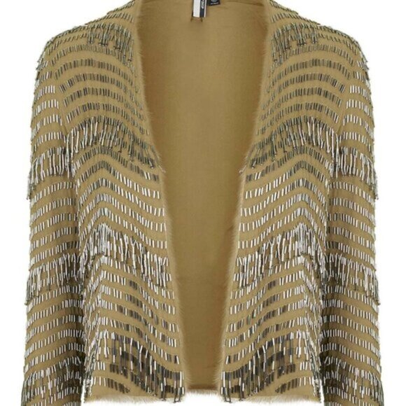 Topshop Beaded Statement Jacket – Size US 6 - Picture 3 of 16